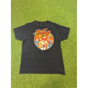 Street Fighter Graphic T-Shirt Mens Large Black Capcom Ryu Chun-Li Retro Gaming